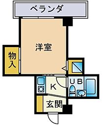 リノスタイル押上 1Kの間取図画像