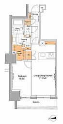 ザ・パークハビオ上野 1LDKの間取図画像