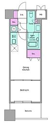 レジディア上野池之端 1Kの間取図画像