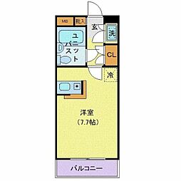 東京メトロ東西線 行徳駅 徒歩6分の賃貸マンション 4階1Kの間取り
