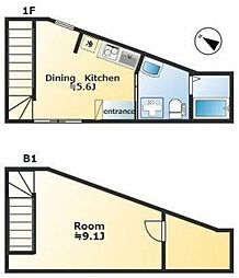 東京メトロ南北線 志茂駅 徒歩5分の賃貸マンション 1階1DKの間取り
