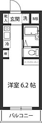 スカイハイツみゆき 1Kの間取図画像