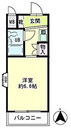 第52新井ビル 8階ワンルームの間取り