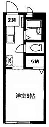 東急目黒線 西小山駅 徒歩8分の賃貸アパート 1階1Kの間取り