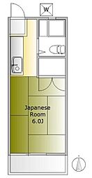 せんぞくトキワコーポ 1Kの間取図画像