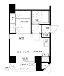 メインステージ江戸川橋 4階ワンルームの間取り