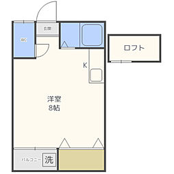 ピナクル室見 ワンルームの間取図画像