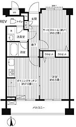 プリムヴェール西尾久メゾンＡ 2階1SDKの間取り