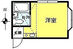 ナチュラルエイト 2階ワンルームの間取り