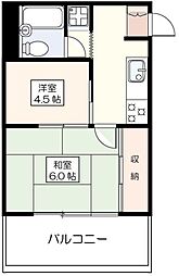 藤和三鷹ホームズ 9階2Kの間取り