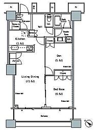 ザ・東京タワーズミッドタワー 24階1SLDKの間取り