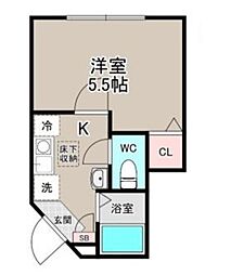 ASCOT蒲田 1Kの間取図画像