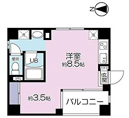 三鶴屋ハウス ワンルームの間取図画像