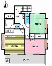 ガーデンヒル 2LDKの間取図画像