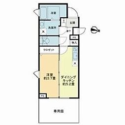 クラリティア池上 1階1DKの間取り