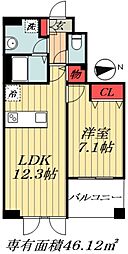 サンピタリア東船橋 1LDKの間取図画像