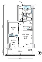 ロイヤルパークス赤羽ノース 3階2LDKの間取り
