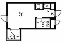 アートメゾン成増ヶ丘 1階ワンルームの間取り