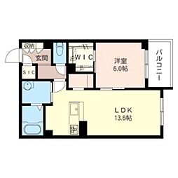 セレステ森野 1LDKの間取図画像