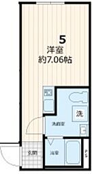 カーサ・パーチェ ワンルームの間取図画像