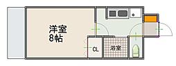 ピアニシオン大橋 1Kの間取図画像