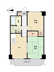 デイム橋本 2DKの間取図画像