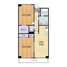 ロイヤルアスコット 2LDKの間取図画像