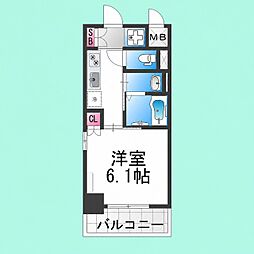 MAXIV大阪堺 1Kの間取図画像