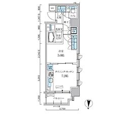 パークアクシス両国馬車通り 1DKの間取図画像