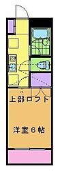 アプリコットハイムＢ 2階1Kの間取り