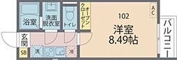 カインドネス蕨 1Kの間取図画像