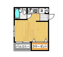 エスポワールマンション大濠公園 ワンルームの間取図画像