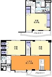 パディストン六軒町 3LDKの間取図画像