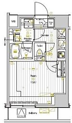PREMIUM CUBE 両国DEUX 5階1Kの間取り