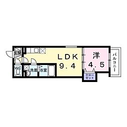 グランルーベル 1LDKの間取図画像