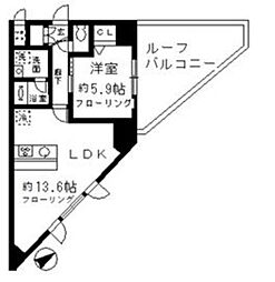 ベルドミール目黒 1LDKの間取図画像