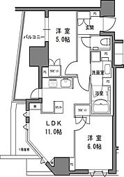 リビオレゾン小石川 2LDKの間取図画像