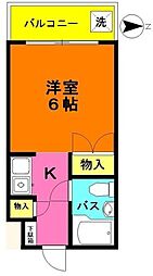 アクシーズ戸田公園 ワンルームの間取図画像