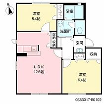 クラウナー　Ｂ棟 B0102 ｜ 大分県中津市大字大塚332（賃貸アパート2LDK・1階・54.81㎡） その2