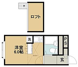 ベルピア二和向台2-2 ワンルームの間取図画像