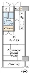 錦糸町ハイタウン ワンルームの間取図画像