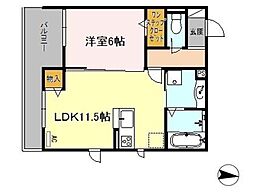 ヴィラホースシュー 1LDKの間取図画像