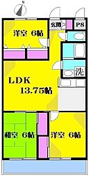 エクシアハイツ 5階3LDKの間取り