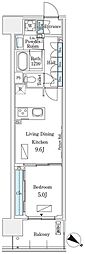ロイヤルパークス有明 1LDKの間取図画像