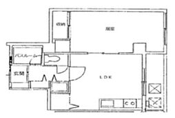 高橋ビル 2階1LDKの間取り