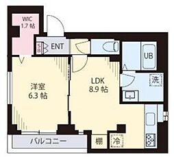フロイデ代々木 1LDKの間取図画像