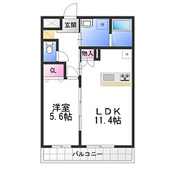 和泉市阪本町アパート 1LDKの間取図画像