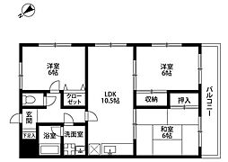エーデルハイム 3階3LDKの間取り