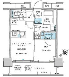 プレミスト板橋 5階1LDKの間取り