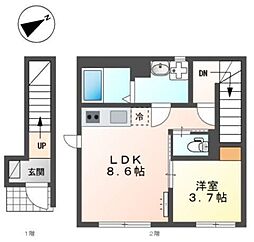 ESPOIR HILLS 1LDKの間取図画像